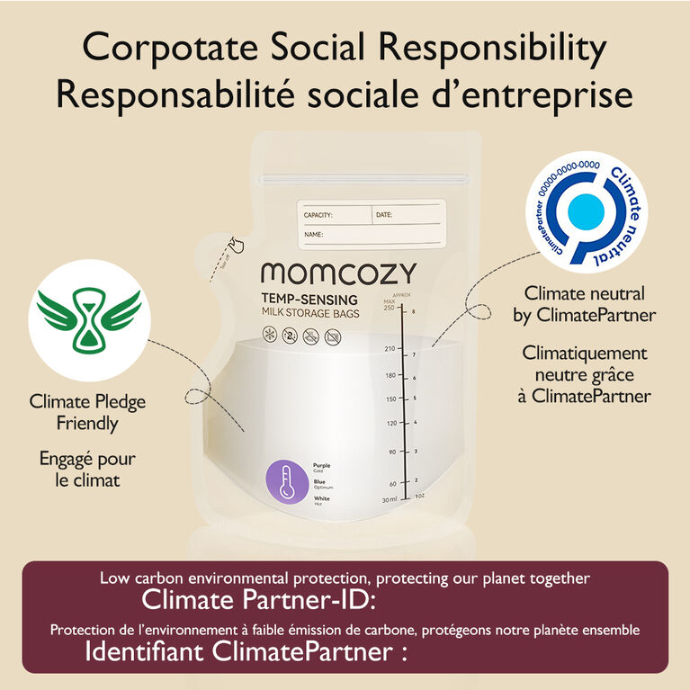 Sacs de conservation avec capteur de température Momcozy – 120 unités